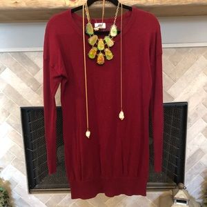 Old Navy maroon long-line sweater - M